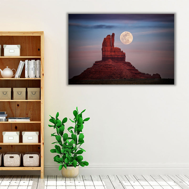 Moonrise Over Monument Valley - Canvas Print Wall Art