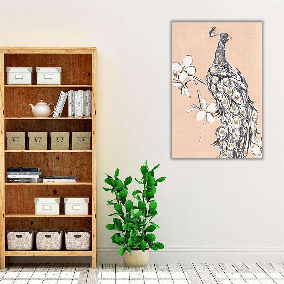 Peacock in Gold I - Canvas Print Wall Art