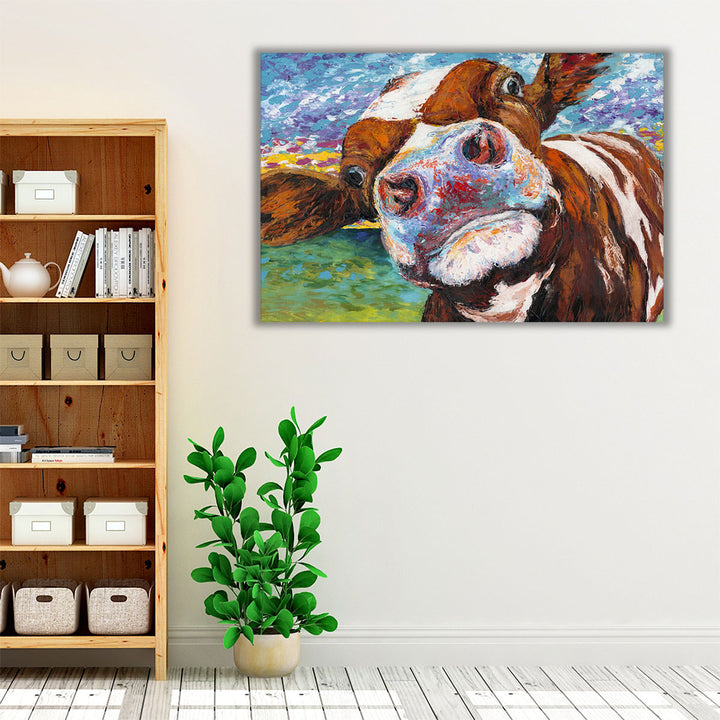 Curious Cow I - Canvas Print Wall Art