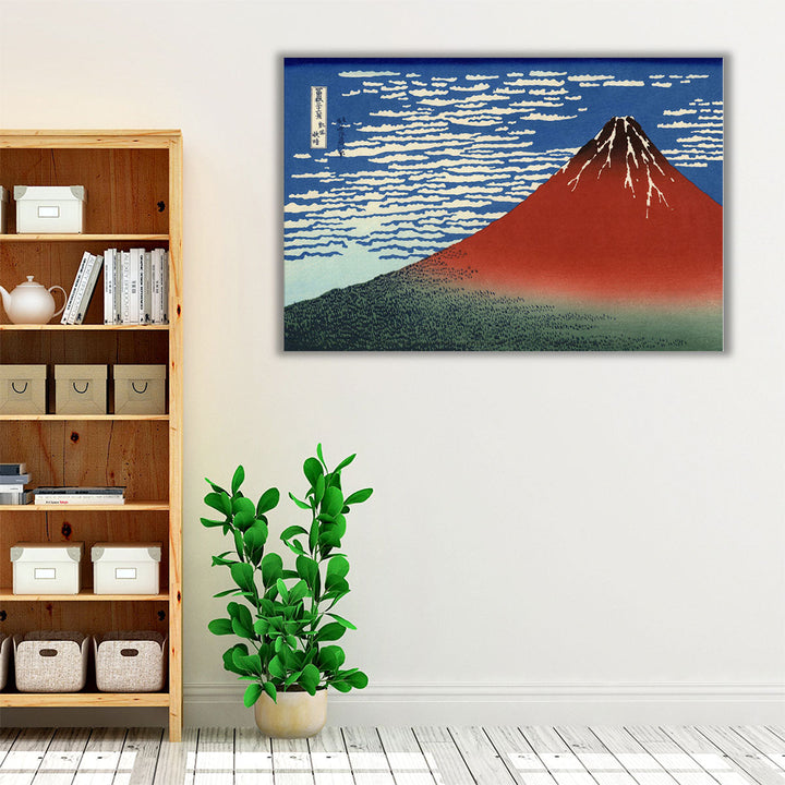 Fine Wind, Clear Morning (Red Fuji) 1830-32 - Canvas Print Wall Art