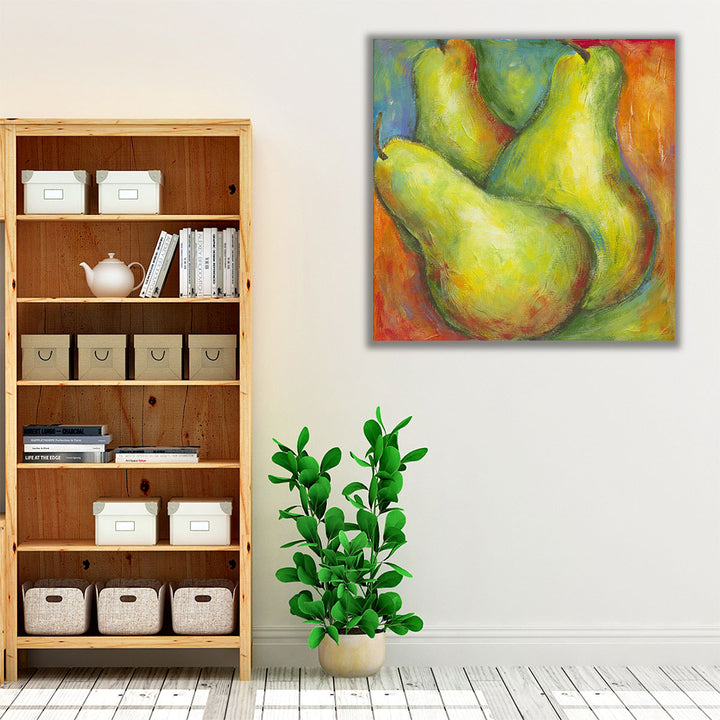 green and orange art – fresh kitchen decor