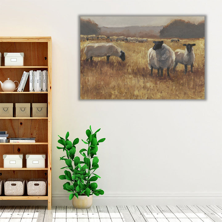 Grazing at Sunset II - Canvas Print Wall Art