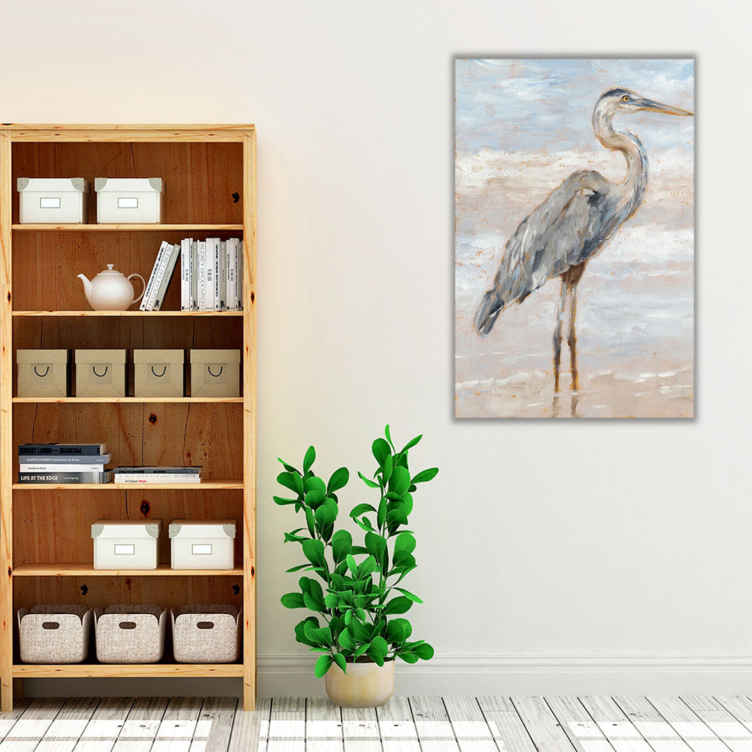 Beach Heron I - Canvas Print Wall Art