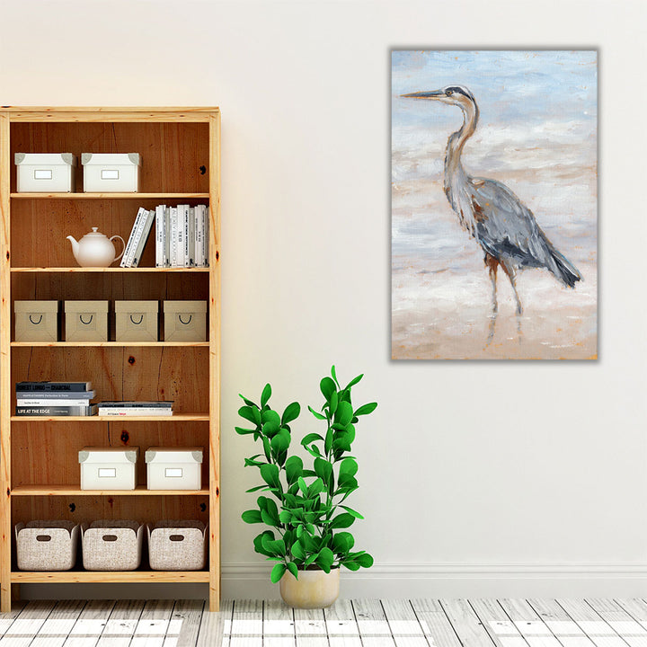 Beach Heron II - Canvas Print Wall Art