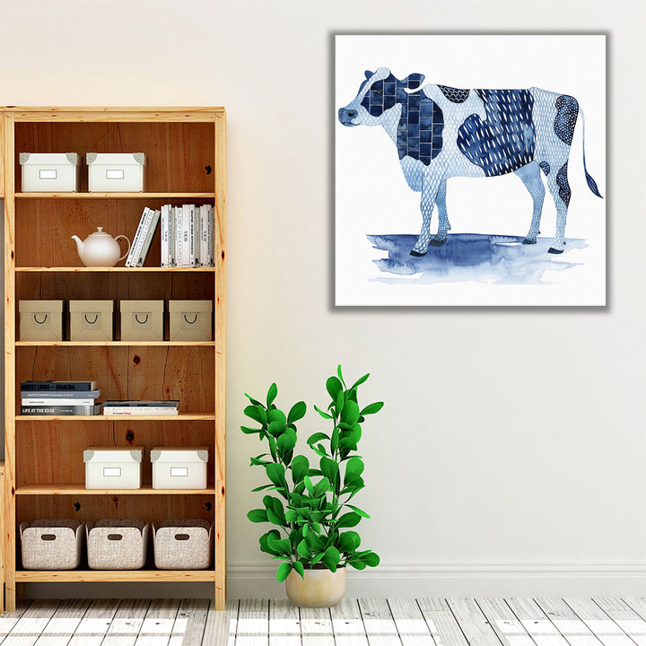 Cobalt Farm Animals I - Canvas Print Wall Art