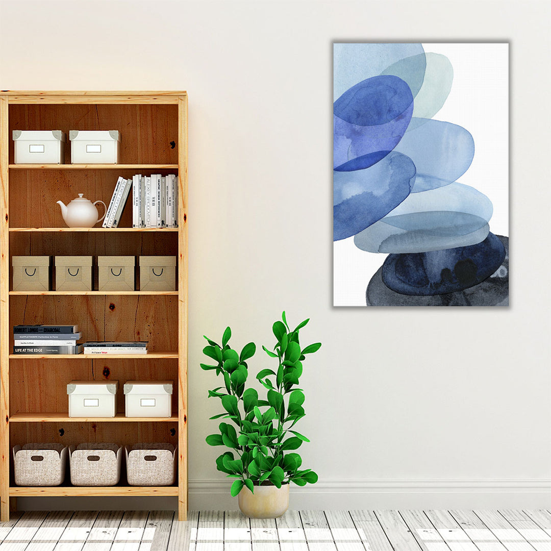 Wrapped canvas blue stone geometric decor