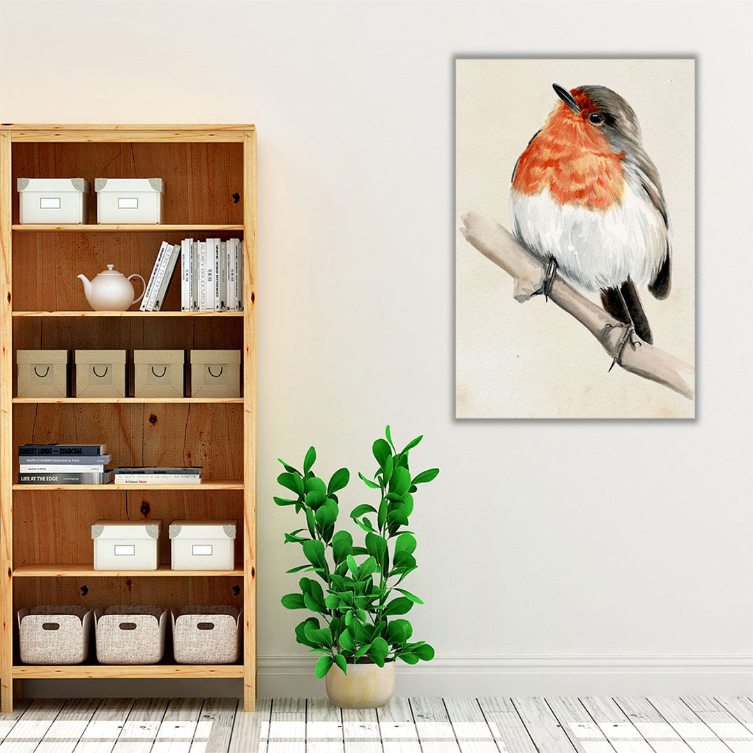 Little Bird on Branch IV - Canvas Print Wall Art