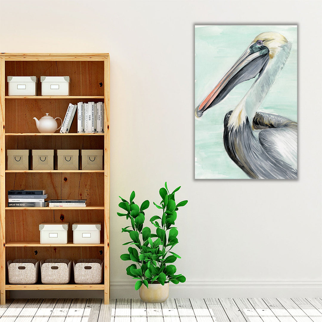 Turquoise Pelican II - Canvas Print Wall Art