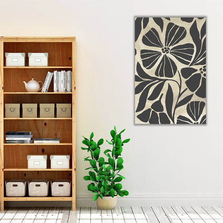 Linocut Garden II - Canvas Print Wall Art