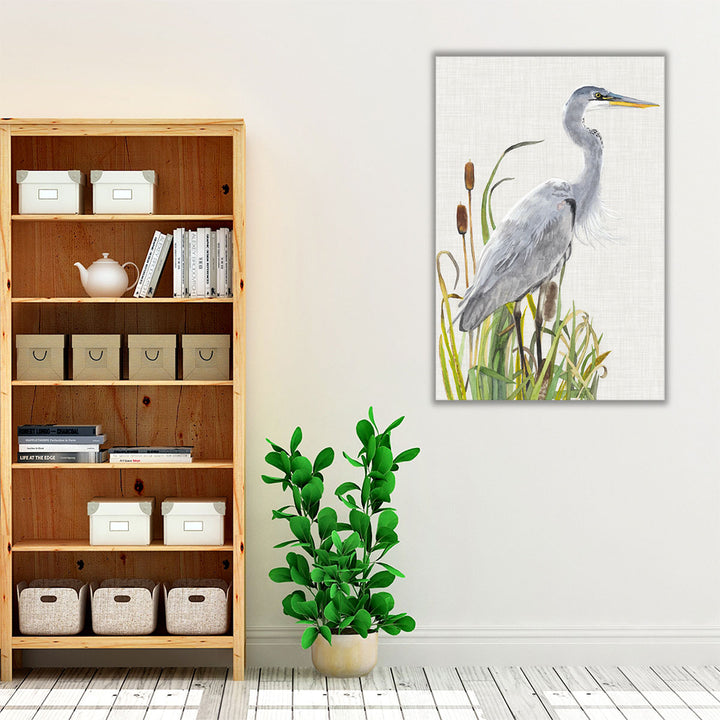 Waterbirds and Cattails I - Canvas Print Wall Art