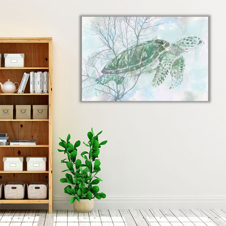 Watercolor Sea Turtle I - Canvas Print Wall Art