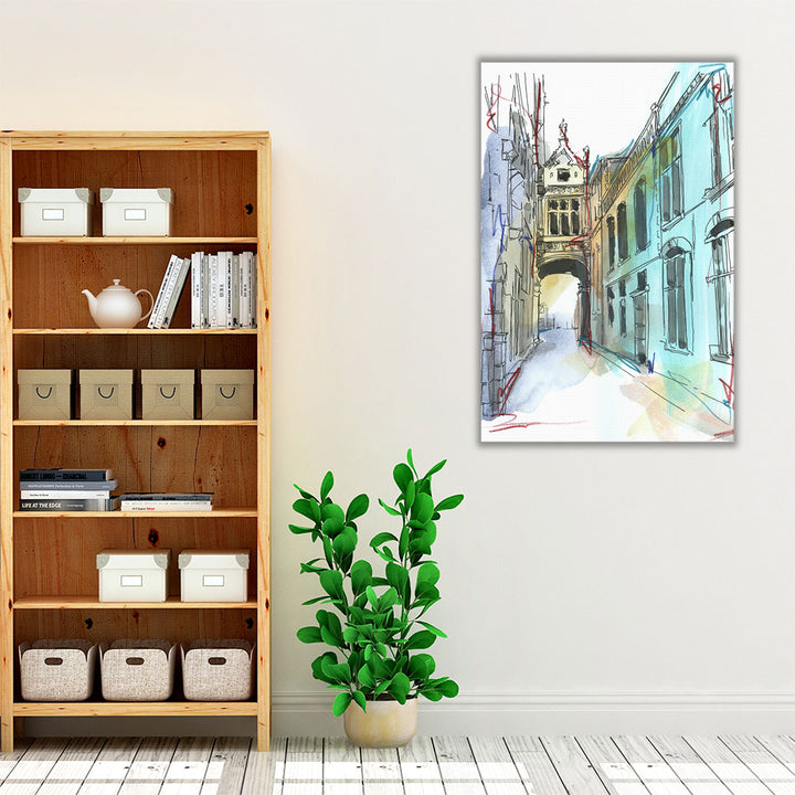 European Street Sketch II - Canvas Print Wall Art