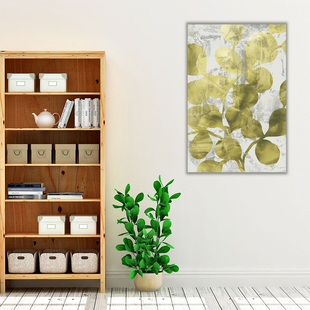 Green Leaf Shimmer II - Canvas Print Wall Art