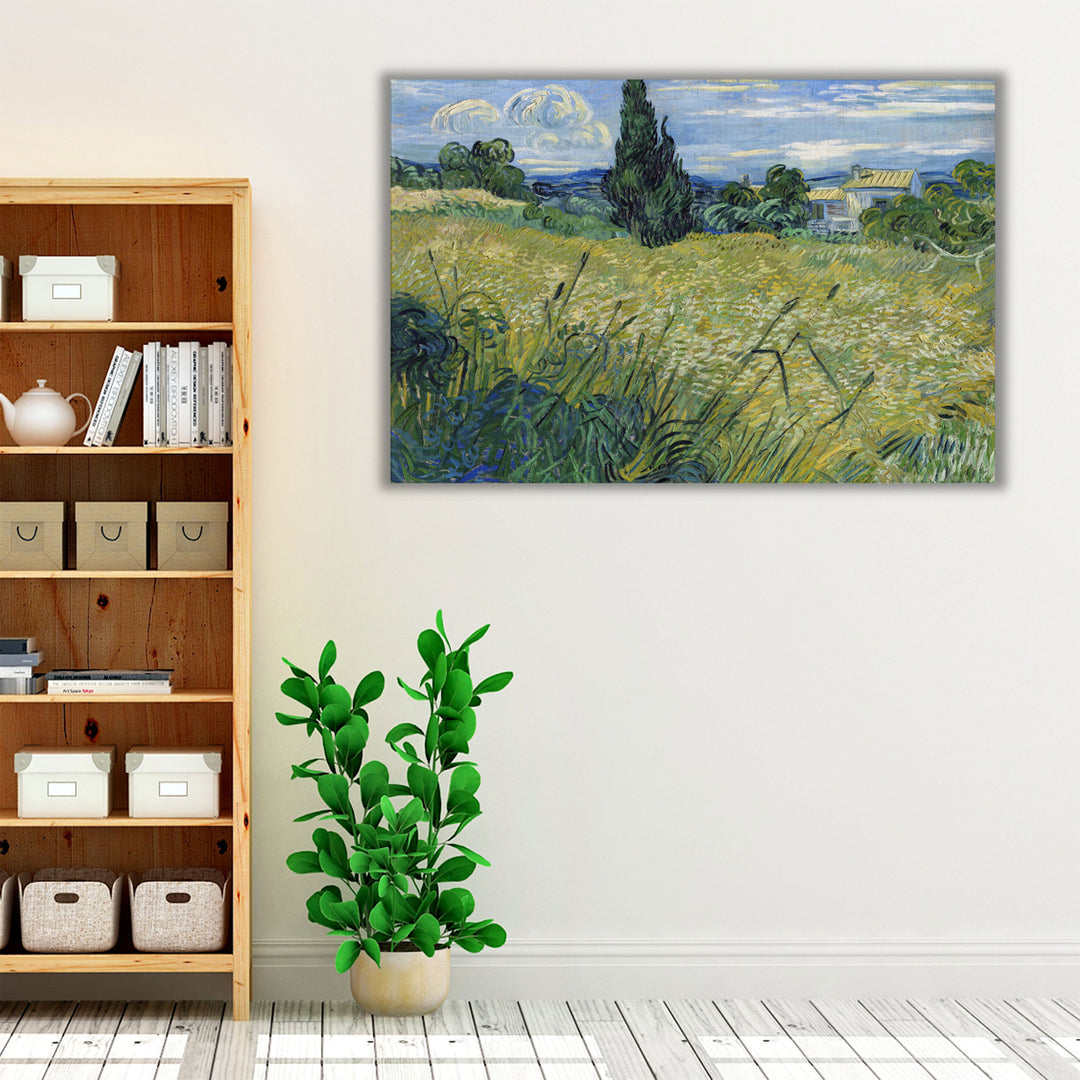 Green Wheat Field with Cypress, 1889 - Canvas Print Wall Art