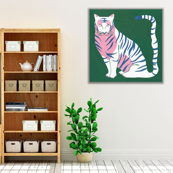 Graphic White Tiger I - Canvas Print Wall Art