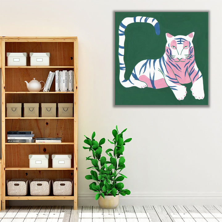 Graphic White Tiger II - Canvas Print Wall Art