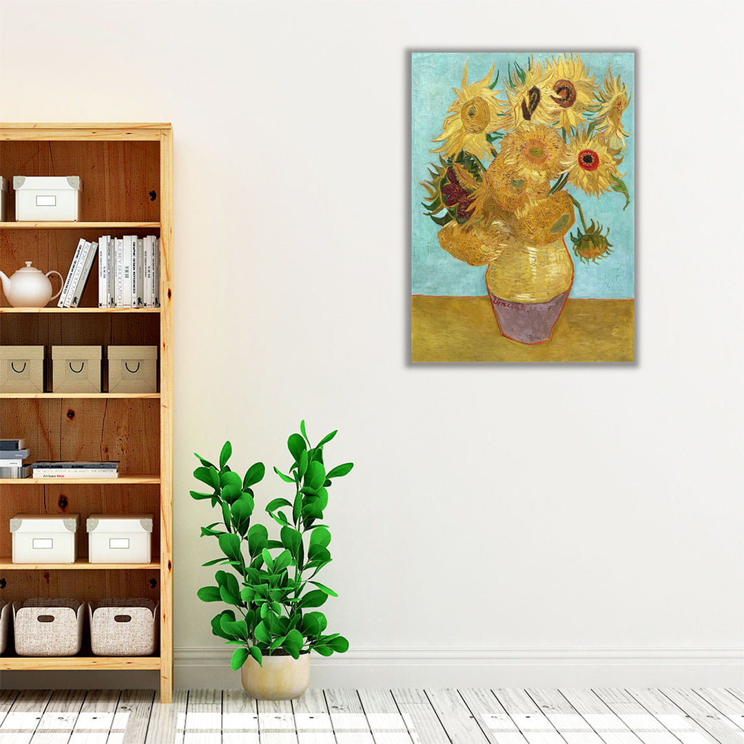 Vase with Twelve Sunflowers, 1888–1889 - Canvas Print Wall Art