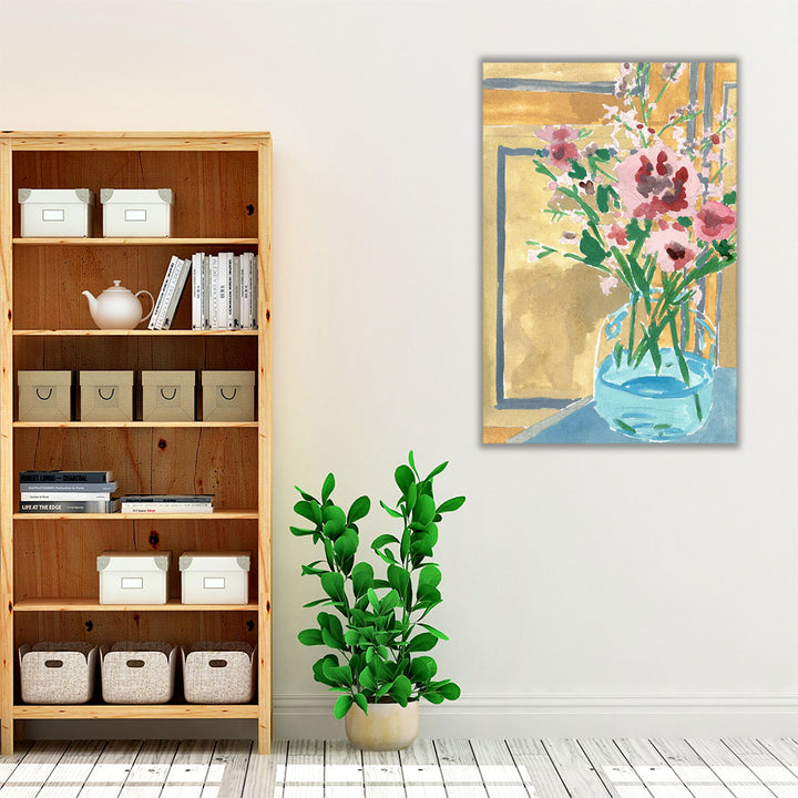 Flowers In Bottle I - Canvas Print Wall Art