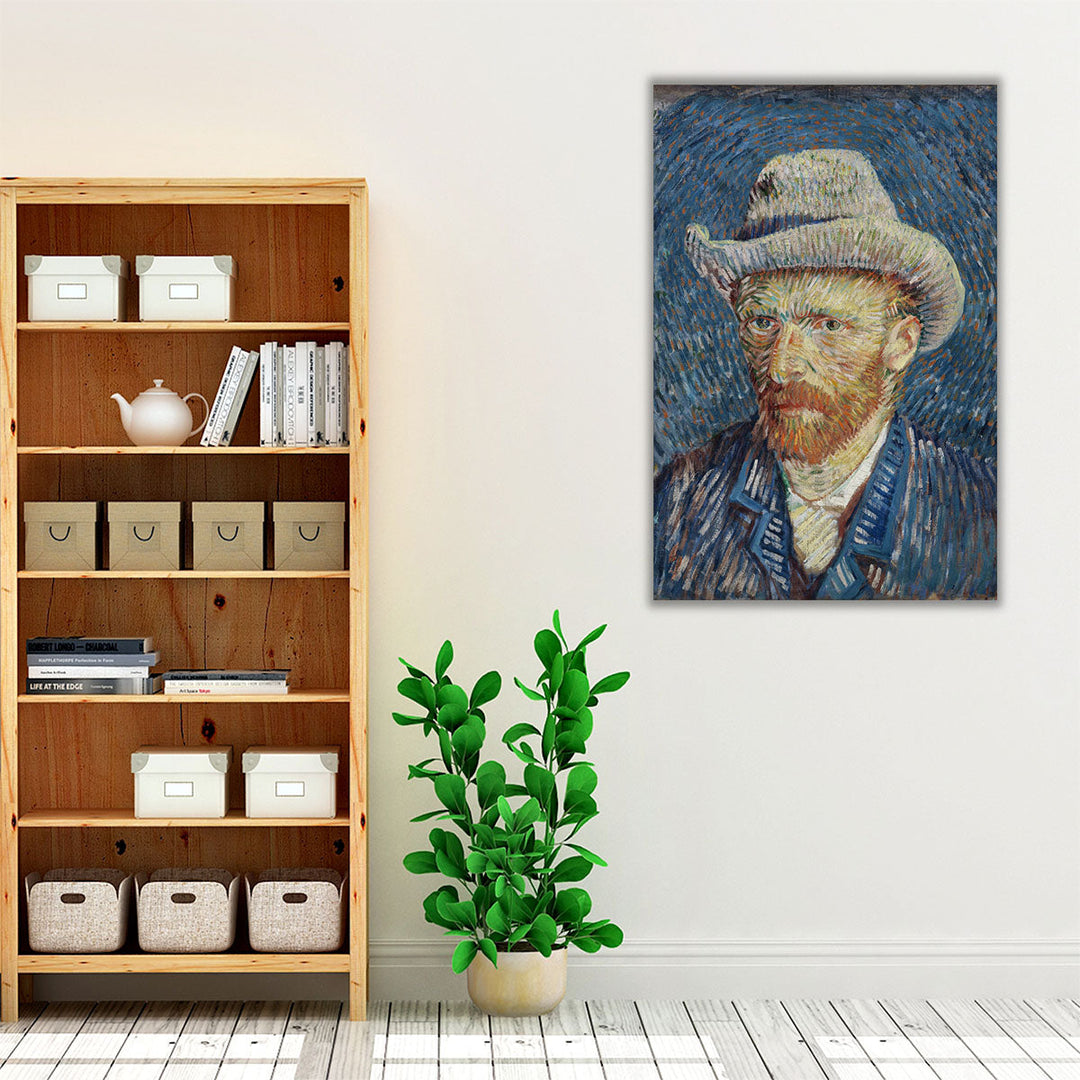 Vincent Van Gogh's Self-Portrait with Grey Felt Hat, 1887 - Canvas Print Wall Art