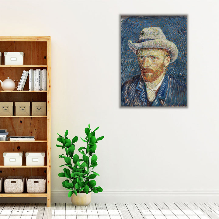 Vincent Van Gogh's Self-Portrait with Grey Felt Hat, 1887 - Canvas Print Wall Art