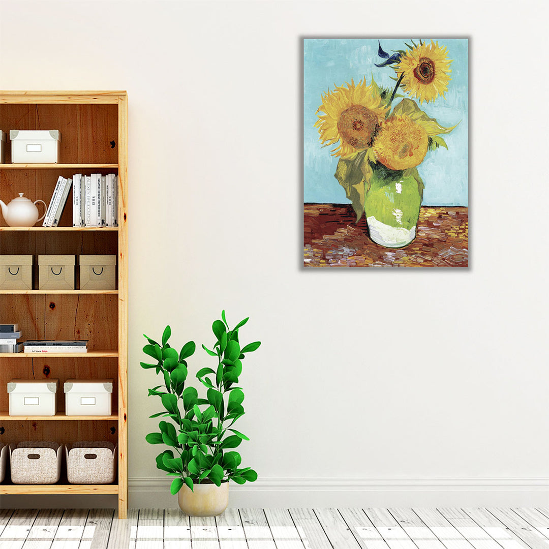 Vase with Three Sunflowers, 1888 - Canvas Print Wall Art