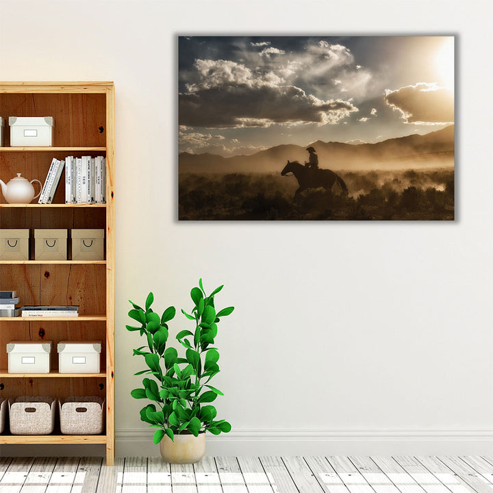 Cowboy By Day and Night I - Canvas Print Wall Art