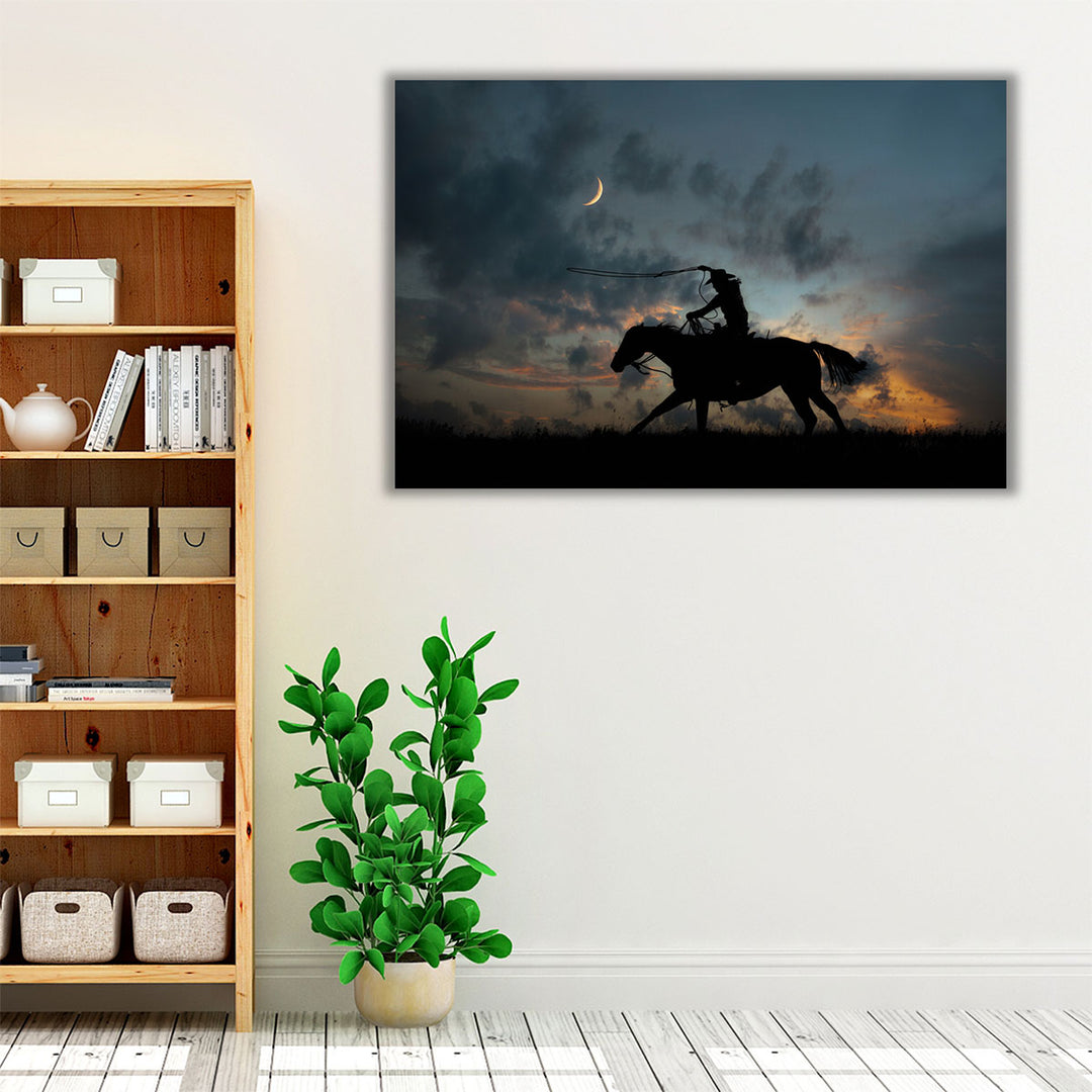 Cowboy By Day and Night II - Canvas Print Wall Art