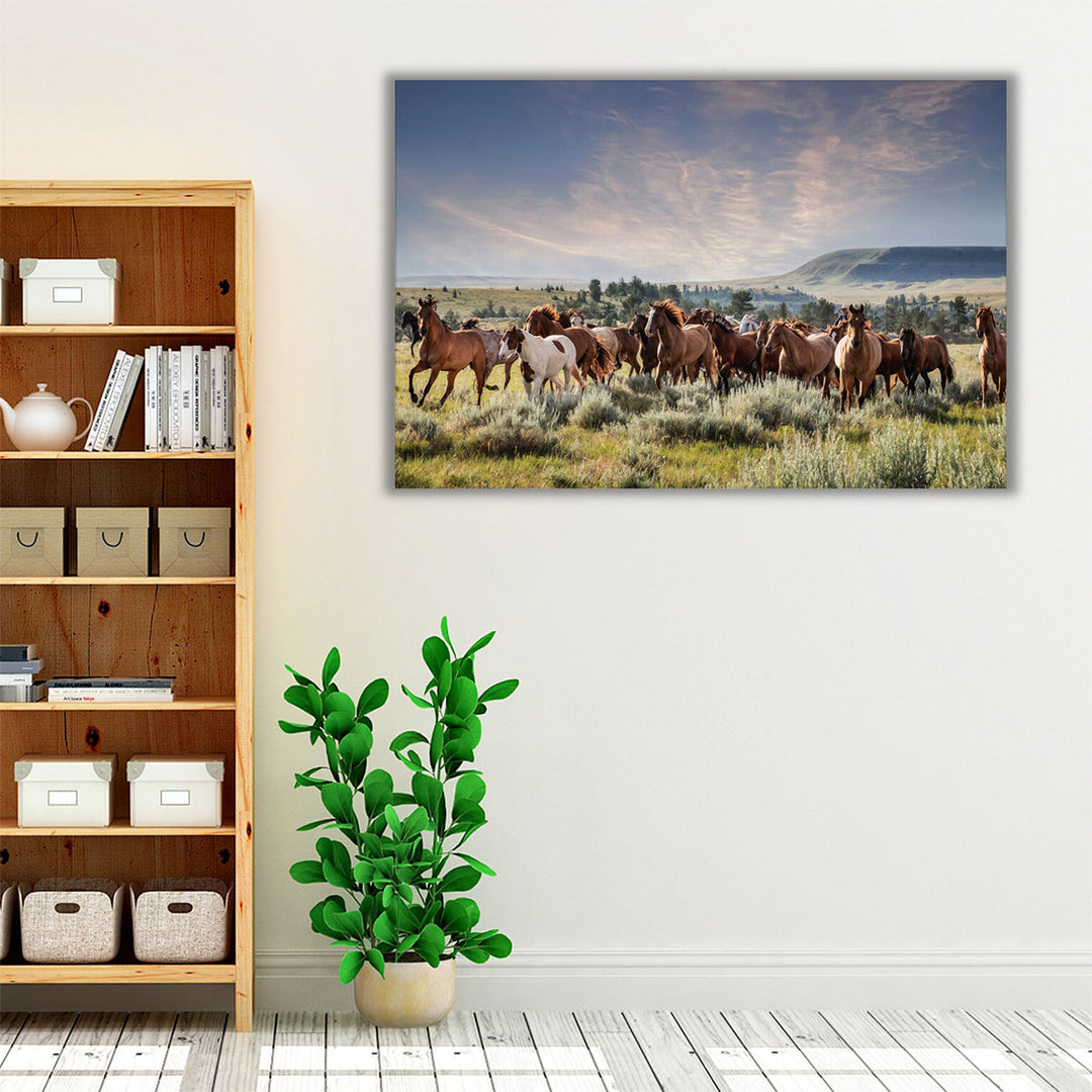 Montana Ranch Horses - Canvas Print Wall Art