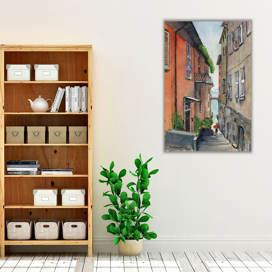 Street View Of Lake Como - Canvas Print Wall Art