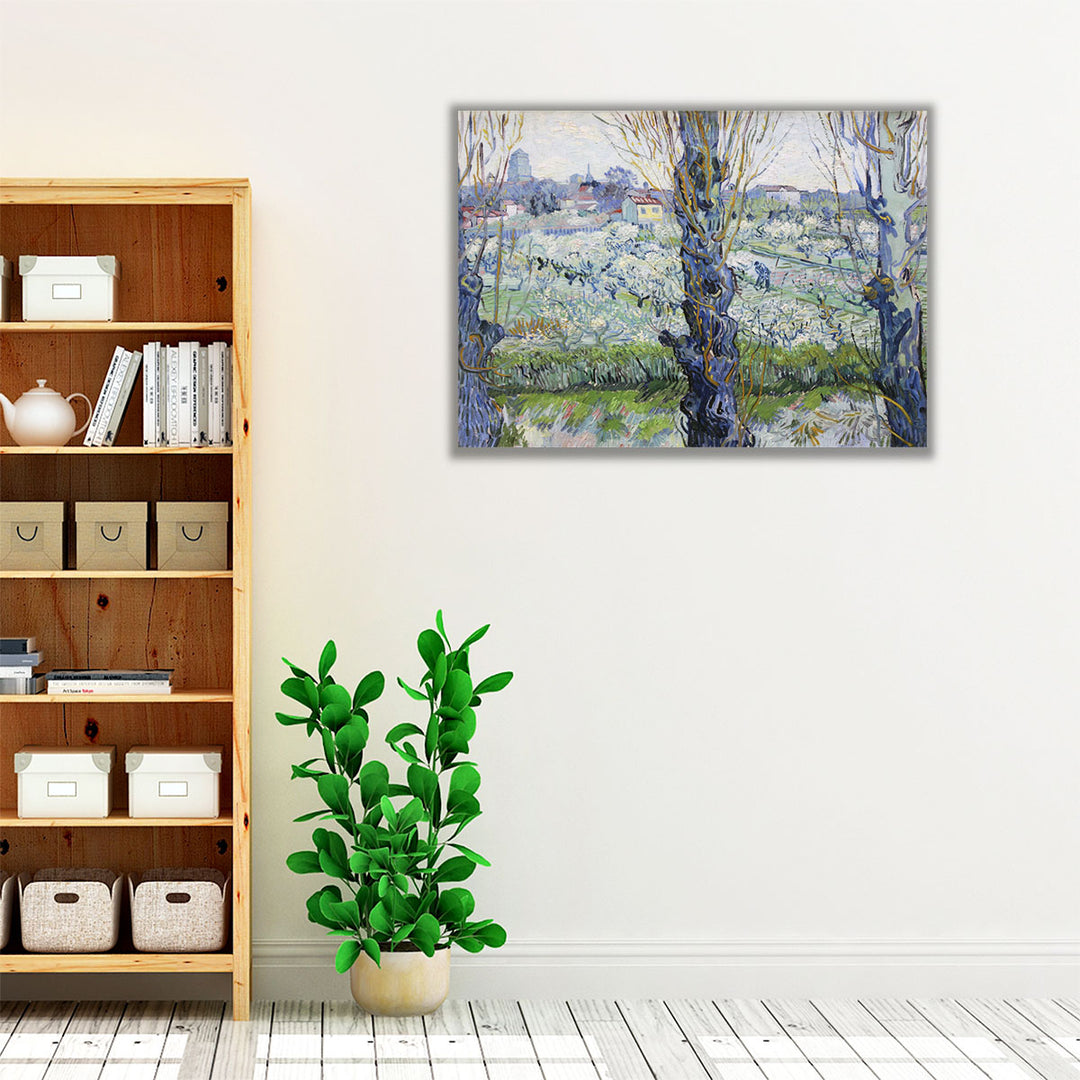 Hallway canvas spring decor above console