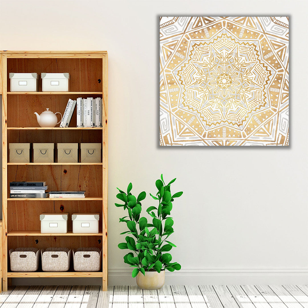 Gold Silver Mandala - Canvas Print Wall Art