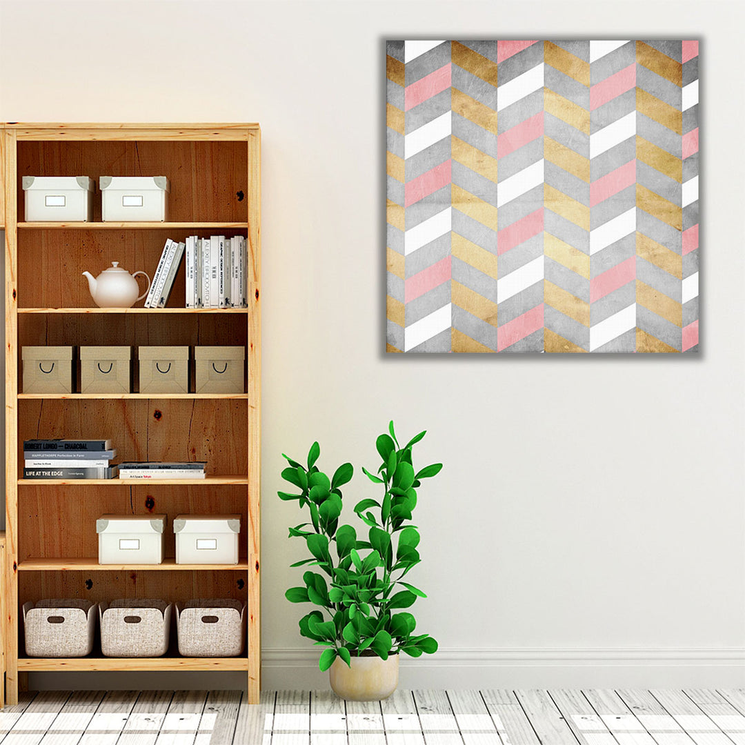 Gold Silver Pink Pattern - Canvas Print Wall Art