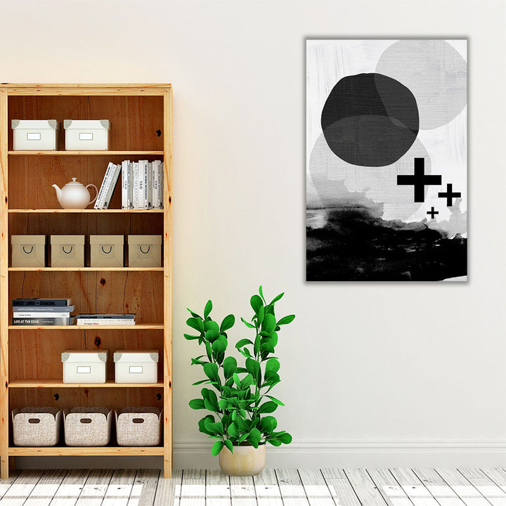 Black White Scandi Abstract - Canvas Print Wall Art