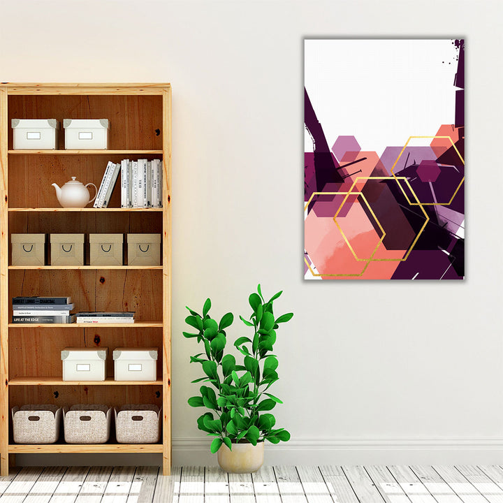 Molten Coral Hex 2 - Canvas Print Wall Art