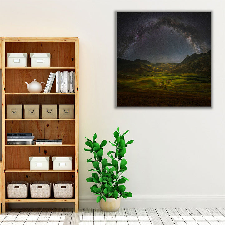 The Milky Way above Mickleden Valley, Lake District - Canvas Print Wall Art