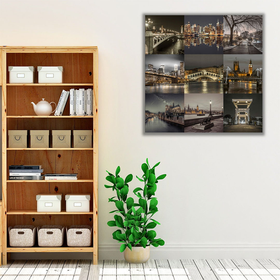 Collage of Dark City - Canvas Print Wall Art