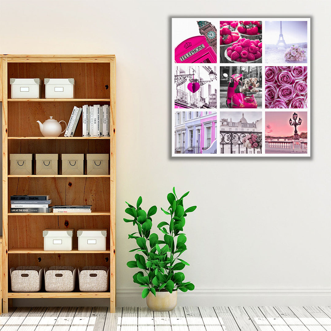 Collage of Flowers, Buildings and Places - Canvas Print Wall Art