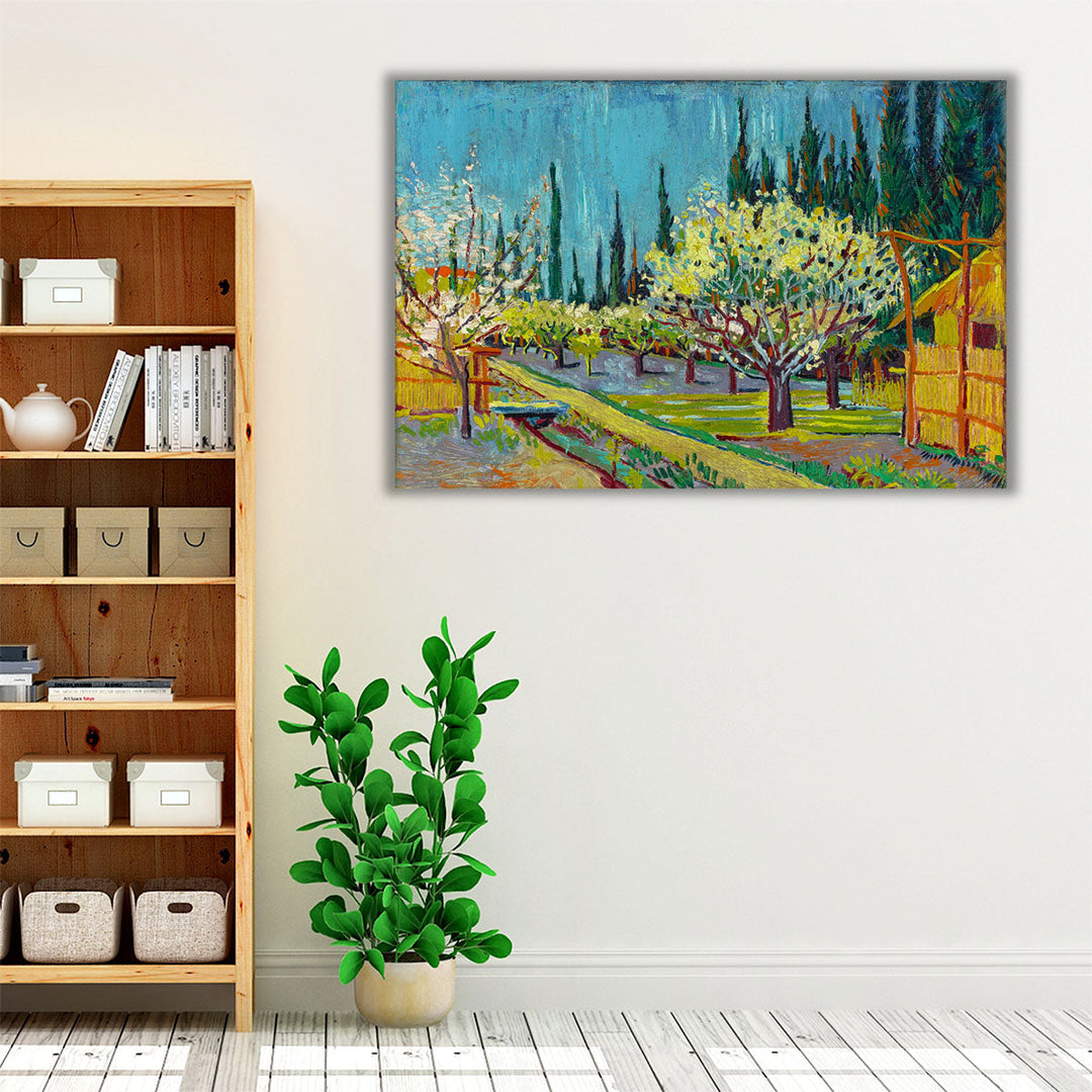 Orchard Bordered by Cypresses, 1888 - Canvas Print Wall Art