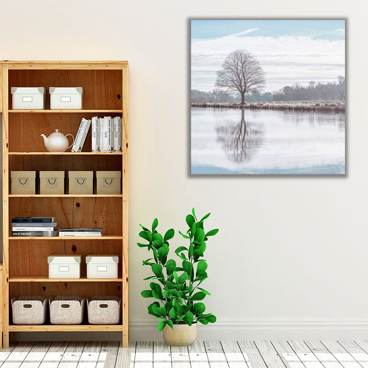 Reflection of a Tree in a Pond - Canvas Print Wall Art