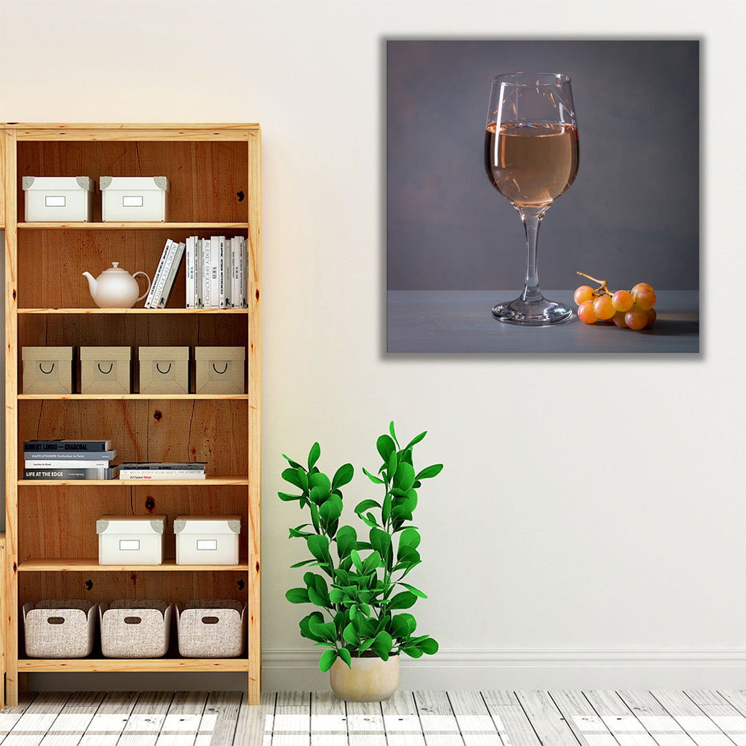 Rose Wine Glass with Fruits - Canvas Print Wall Art