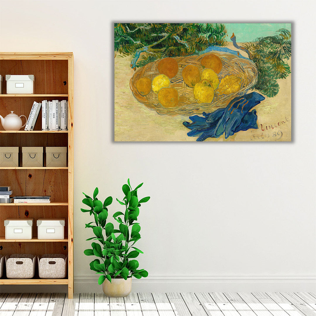 Still Life of Oranges and Lemons with Blue Gloves, 1889 - Canvas Print Wall Art