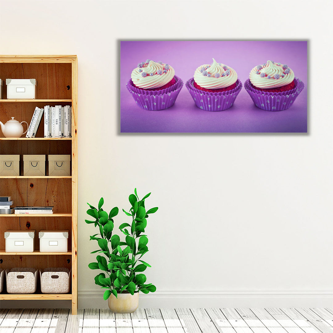 Three Cupcakes 1 - Canvas Print Wall Art