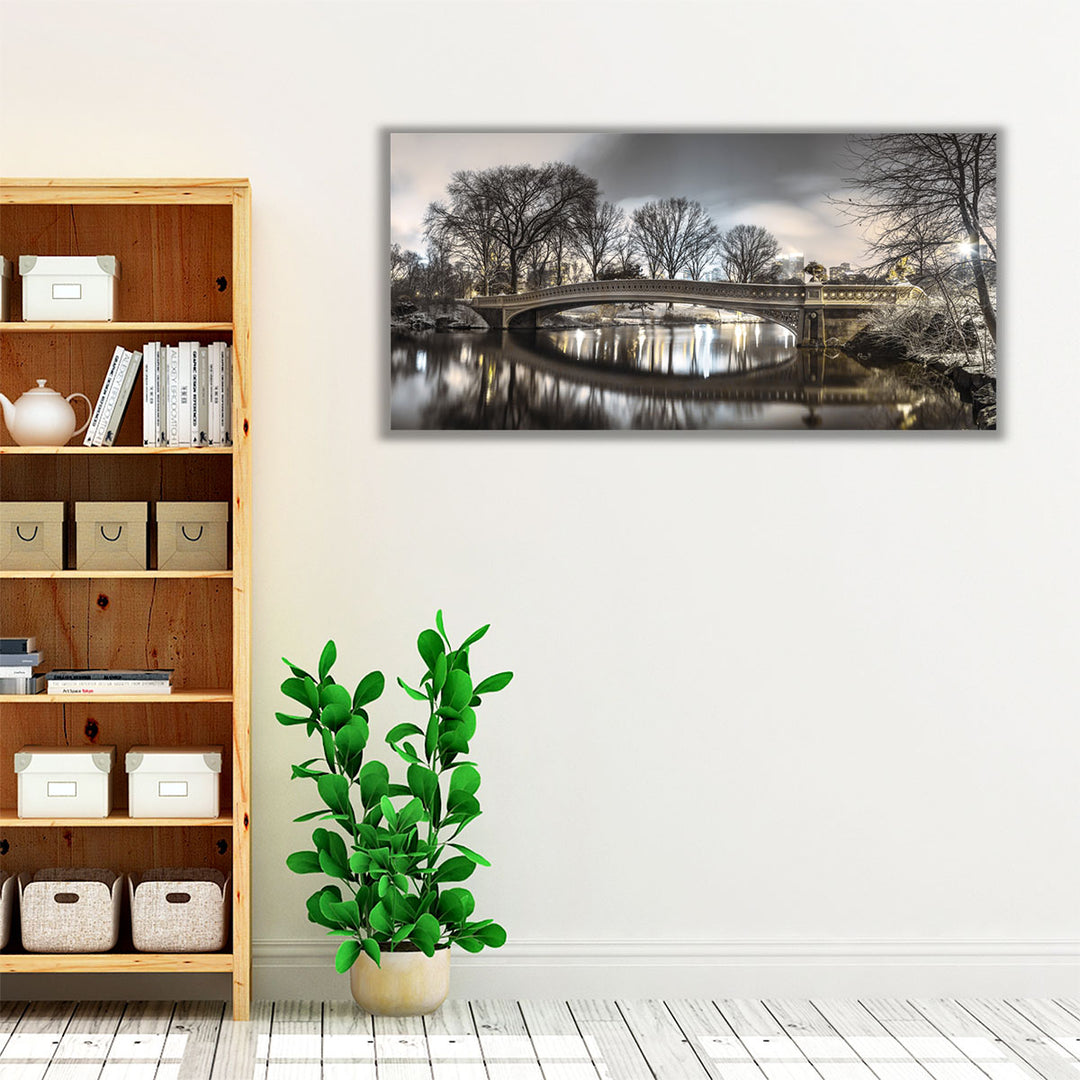 Bow Bridge over Turtle Pond in Central Park, New York - Canvas Print Wall Art