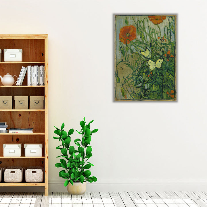 Butterflies and Poppies, 1890 - Canvas Print Wall Art