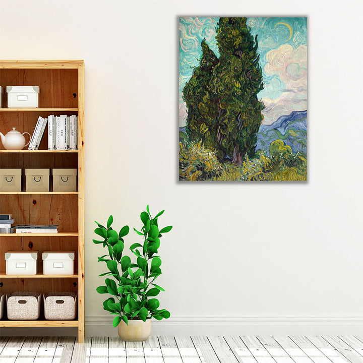 Tranquil wall art featuring trees and soft tones