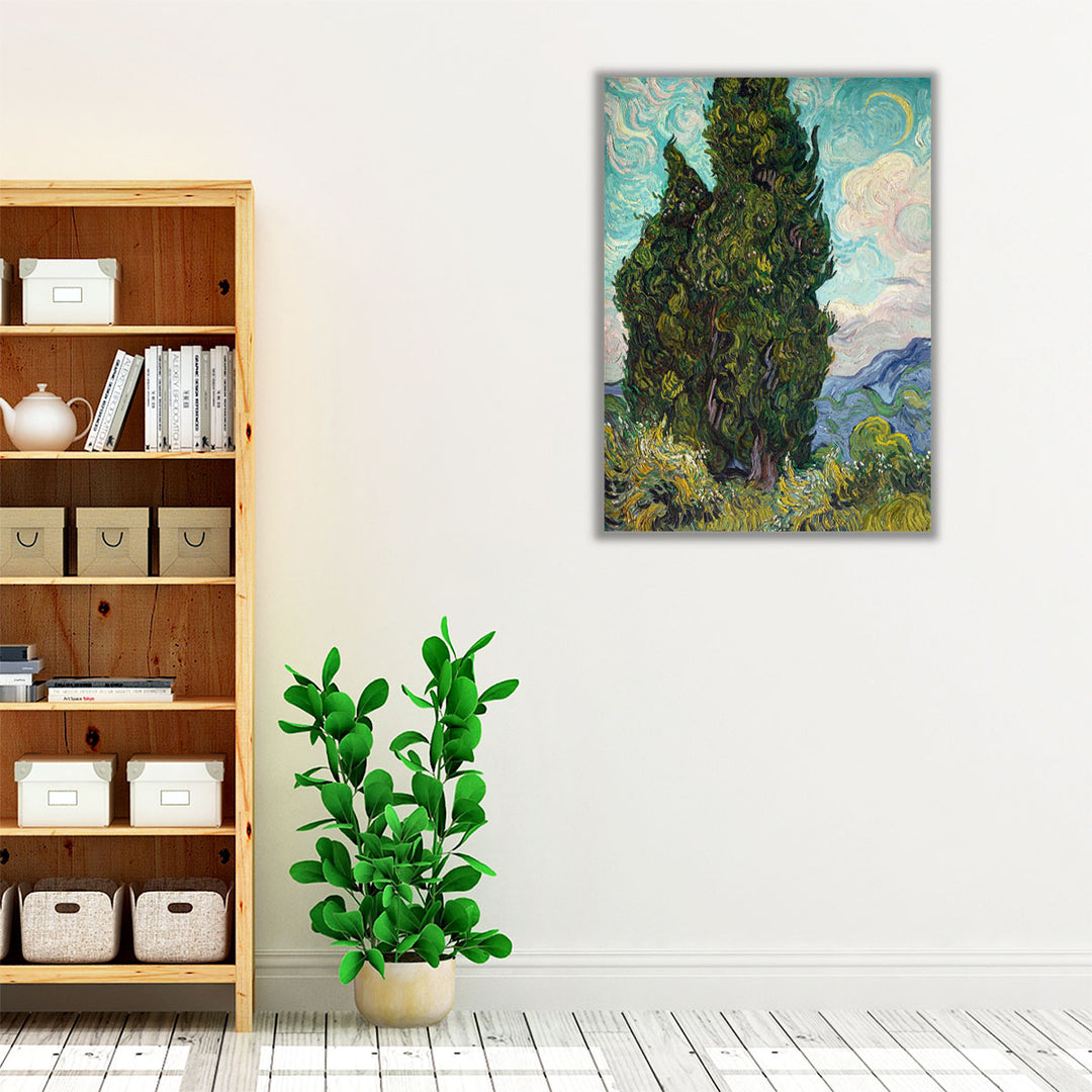 Tranquil wall art featuring trees and soft tones