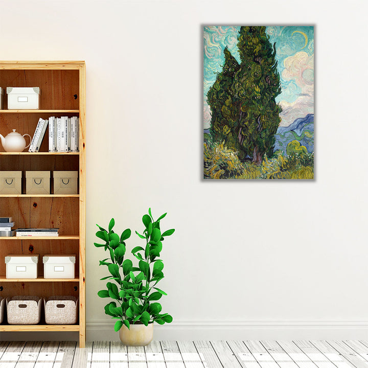 Tranquil wall art featuring trees and soft tones