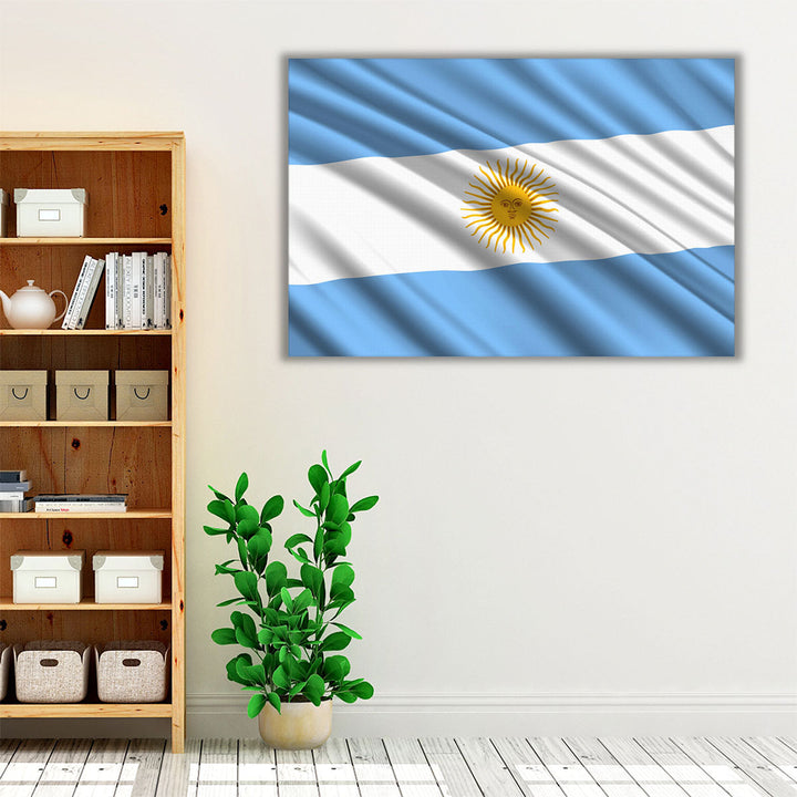 Argentina Flag Waving - Canvas Print Wall Art