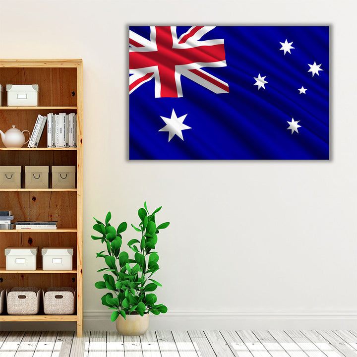 Australia Flag Waving - Canvas Print Wall Art