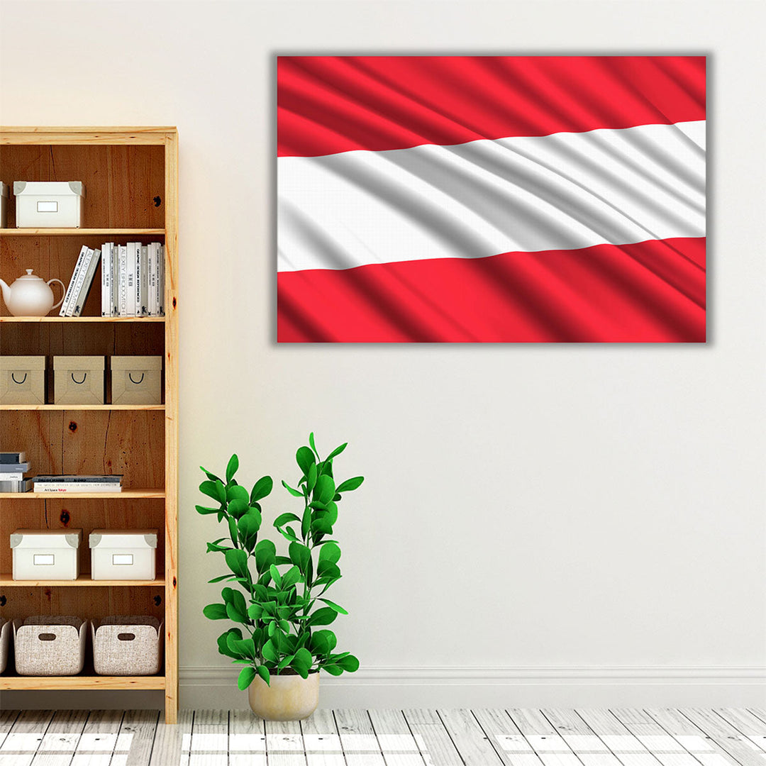 Austria Flag Waving - Canvas Print Wall Art